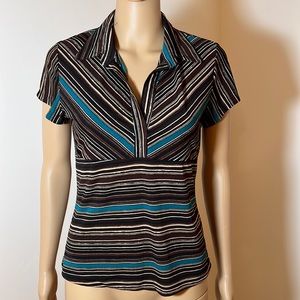 JIB Shirt Brown stripes petite M